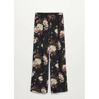 Mango gebloemde wide leg palazzo broek donkerblauw - thumbnail