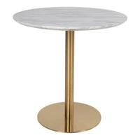 House Nordic Bolzano Marmer Eettafel Wit | Goud Ø90 cm
