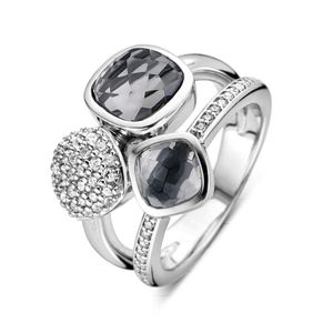TI SENTO-Milano 12182GB Ring zilver-zirconia zilverkleurig-grijs-wit