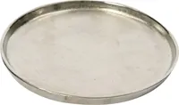 Decoris decoratiebord aluminium rond 35x2.5cm zilver