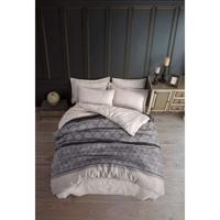 Beddengoedset - 1 dekbedovertrek 220 x 240 cm + 2 kussenslopen 60 x 60 cm - 65% katoen, 35% polyester - Grijs