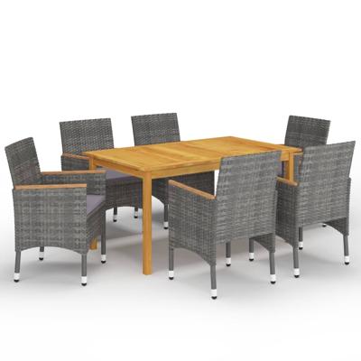 7-delige Tuinset grijs