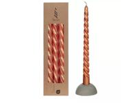 Twisted candles set 3 st, coper metallic - Hortus