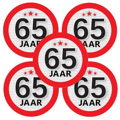 65 jaar leeftijd sticker - 10x - rond - Dia 9 cm - 65 jaar verjaardag - jubileum - leeftijd versieri