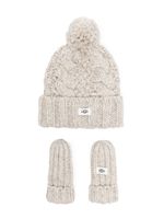 UGG Kids ensemble bonnet-mitaines en maille épaisse - Gris