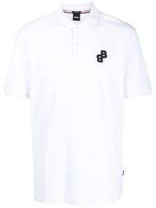 BOSS polo en coton à logo appliqué - Blanc