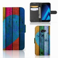 Samsung Galaxy A5 2017 | Book Style Case | Wood Heart - Cadeau voor je Vriend
