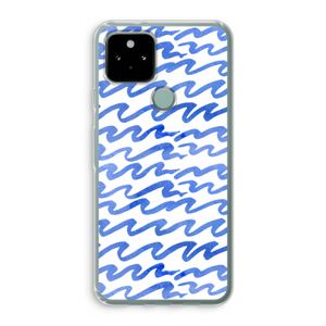 Blauwe golven: Google Pixel 5 Transparant Hoesje
