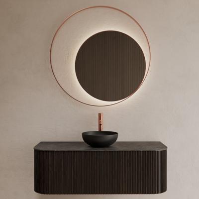 Badkamerspiegel Gliss Design Kosmos | 100 cm | Indirecte LED verlichting | Sensor bediening | Met spiegelverwarming | Koper rose