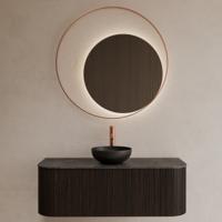 Badkamerspiegel Gliss Design Kosmos | 100 cm | Indirecte LED verlichting | Sensor bediening | Met spiegelverwarming | Koper rose