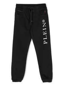 Philipp Plein Junior pantalon de jogging à logo imprimé - Noir