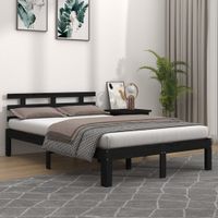 Bedframe massief hout zwart 180x200 cm 6FT Super King - thumbnail