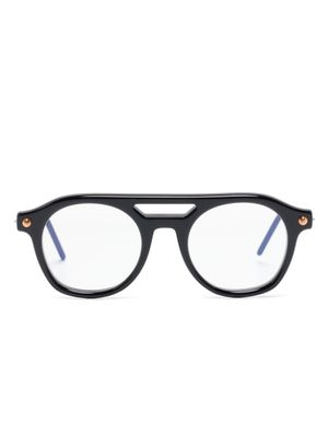 Kuboraum lunettes de vue à monture ronde bicolore - Noir
