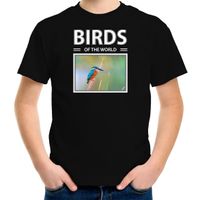 IJsvogel foto t-shirt zwart voor kinderen - birds of the world cadeau shirt vogel liefhebber XL (158-164)  - - thumbnail