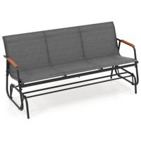 Schommelbank voor 2/3 Personen Terrasbank met Ademende Stoffen Zitting Schommelstoel voor Tuin Terras Balkon Grijs