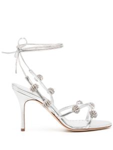 Manolo Blahnik sandales 90 mm à ornements en cristal - Argent