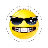 Gele Stoere Smiley stickers type 3 - thumbnail