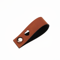 Leren Vouw Label 'Hartje' uitgestanst 2x15cm - thumbnail