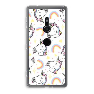 Rainbow Unicorn: Sony Xperia XZ2 Transparant Hoesje