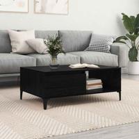 Salontafel met plank met opslag met de deur Zwart eiken 90 x 60 x 35 cm Bewerkt hout Salontafel met plank met opslag met de deur Zwart eiken 90 x 60 x 35 cm Bewerkt hout