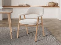 Stoel RAZMOK massieve lichte eik/beige stof