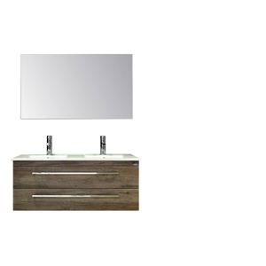 Badkamermeubelset Sanicare Q1 2 Soft Close Lades Met Spiegel Truffel 121x46 cm