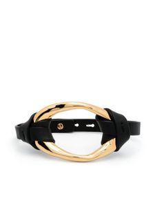 Jil Sander bracelet en cuir irrégulier - Noir