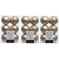 36x Kunststof kerstballen glanzend/mat licht parel/champagne 6 cm kerstboom versiering/decoratie - Kerstbal - thumbnail