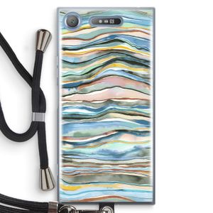 Watercolor Agate: Sony Xperia XZ1 Transparant Hoesje met koord