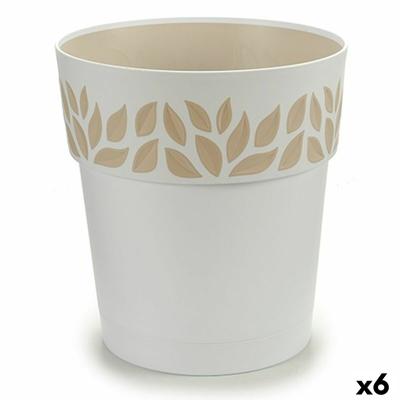 Zelfwaterende bloempot Stefanplast Cloe Wit Plastic 25 x 25 x 25 cm (6 Stuks)