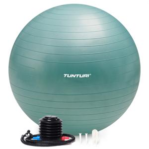 Tunturi Anti Burst Fitness bal met Pomp | Yoga bal 75 cm | 220 kg gebruikersgewicht | Incl Trainingsapp | Petrol