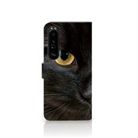 Sony Xperia 1 IV Telefoonhoesje met Pasjes Zwarte Kat - thumbnail