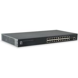 LevelOne GTL-2661 Managed L2 Gigabit Ethernet (10/100/1000) Power over Ethernet (PoE) Zwart