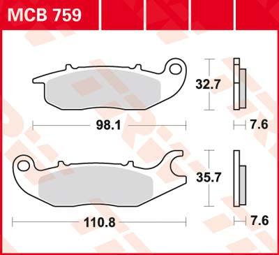 TRW Remblokken, en remschoenen voor de moto, MCB759 Allround organisch