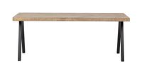 WOOOD Eettafel 'Tablo' Mangohout Visgraat, met 2-standen poot, 180 x 90cm