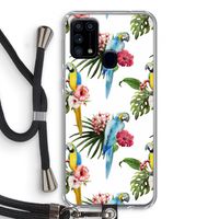 Kleurrijke papegaaien: Samsung Galaxy M31 Transparant Hoesje met koord Kleurrijke papegaaien: Samsung Galaxy M31 Transparant Hoesje met koord