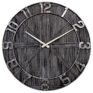 NeXtime NE-3276ZW Wandklok York 50 cm Zwart/Hout/Metaal