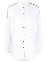 Fabiana Filippi chemise en coton serti de perles - Blanc - thumbnail