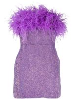 Retrofete robe brodée de sequins Torin à plumes - Violet