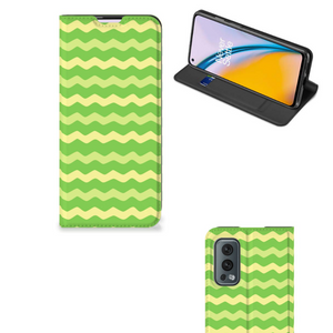 OnePlus Nord 2 5G Hoesje met Magneet Waves Green