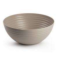 Plasticforte Serveerschaal/saladeschaal - D25 x H10.5 cm - kunststof - taupe - Serveerschalen