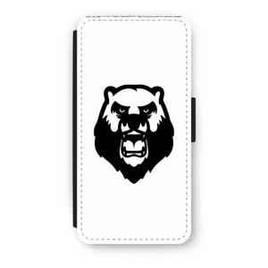 Angry Bear (white): iPhone 8 Flip Hoesje