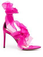 Alexandre Vauthier sandales en cuir Jacqueline à détail organza - Rose - thumbnail