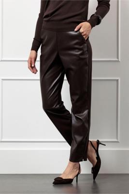 Studio Anneloes Anne Faux Leather Trousers Broek 8700 Espresso