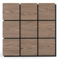 4-delige set Geluidsabsorberende Wandpanelen 62 x 62 cm Bestaande Uit 9 Vierkante Houten Panelen