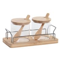 Suikerpot Home ESPRIT Natuurlijk Bamboe Kristal 21,5 X 10,5 X 10 CM 2 Onderdelen Suikerpot Home ESPRIT Natuurlijk Bamboe Kristal 21,5 X 10,5 X 10 CM 2 Onderdelen
