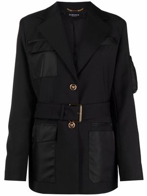 Versace veste à taille ceinturée - Noir
