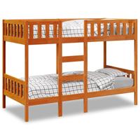 Stapelbed massief grenenhout wasbruin 90x190 cm