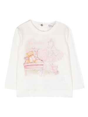 Monnalisa t-shirt imprimé à manches longues - Blanc