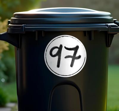 Kliko sticker geschreven in inktnummers